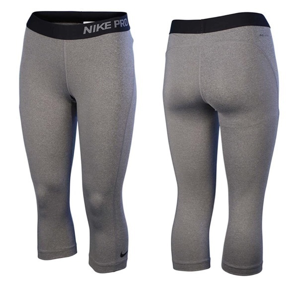 Nike PRO 365 Core Compression Gray Black Capri Leggings Size XS - Picture 1 of 9